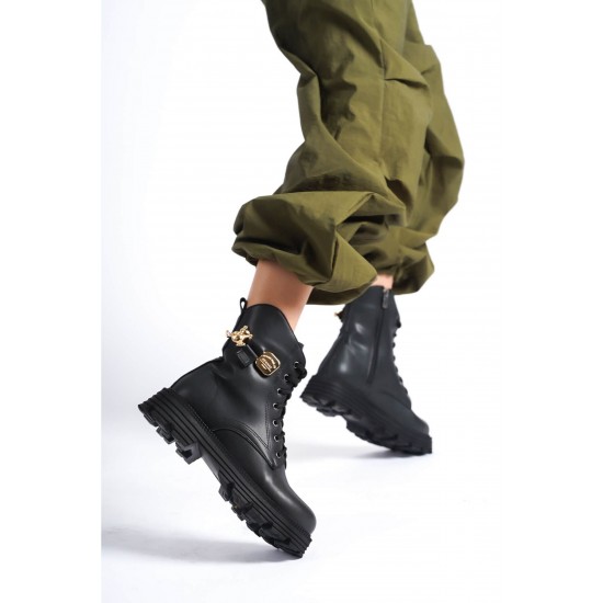 Дамски боти с катарама, TRENDELLA, Черен