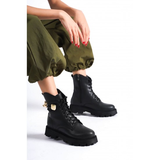 Дамски боти с катарама, TRENDELLA, Черен