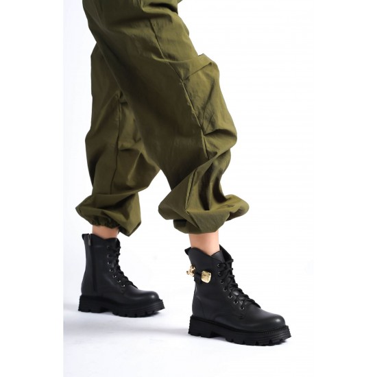 Дамски боти с катарама, TRENDELLA, Черен