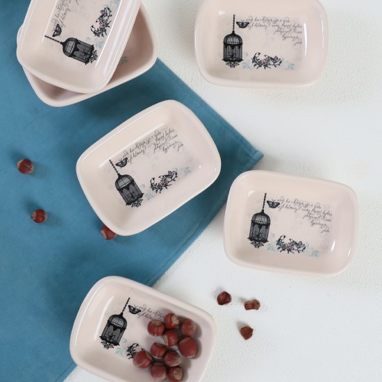 Комплект 6 купа за закуска/сос, Keramika, керамични, White, 13 cm