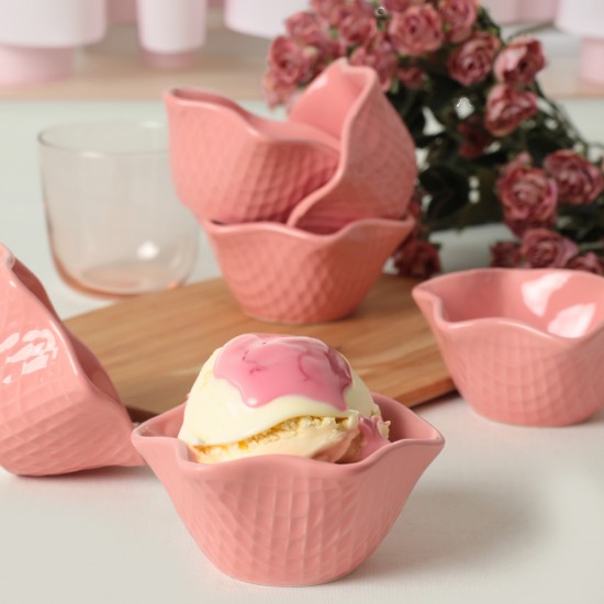 Комплект 6, купа за закуска/сос, Keramika, керамични, Розово, 11 cm