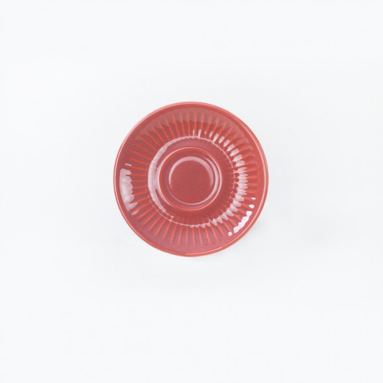 Комплект 6 чаши за кафе с чинийки, Keramika, керамични, Корал, 95 ml, 12 cm