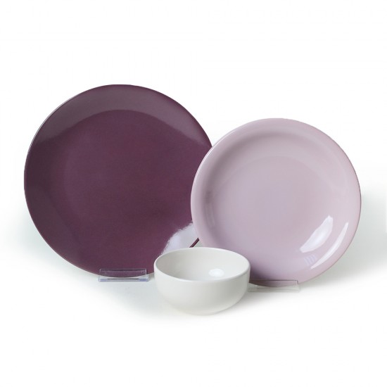 Пълен сервиз за маса, Keramika, 18 части, Керамика, Purple Mix