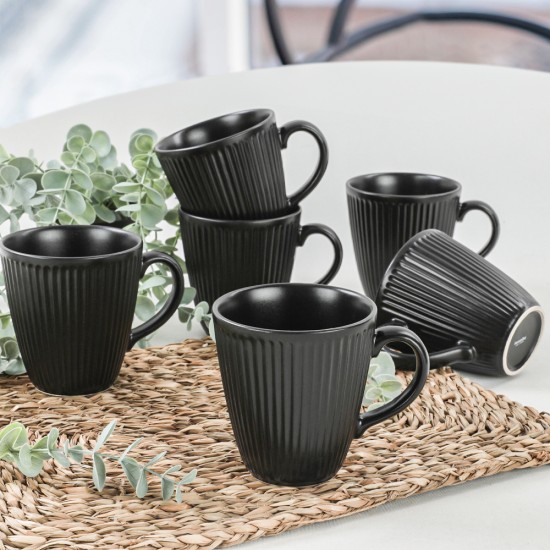 Комплект чаша за кафе 6 броя, Matte Black Myra  ( 330 мл ) 