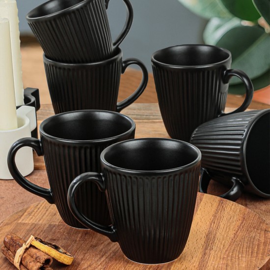 Комплект чаша за кафе 6 броя, Matte Black Myra  ( 330 мл ) 
