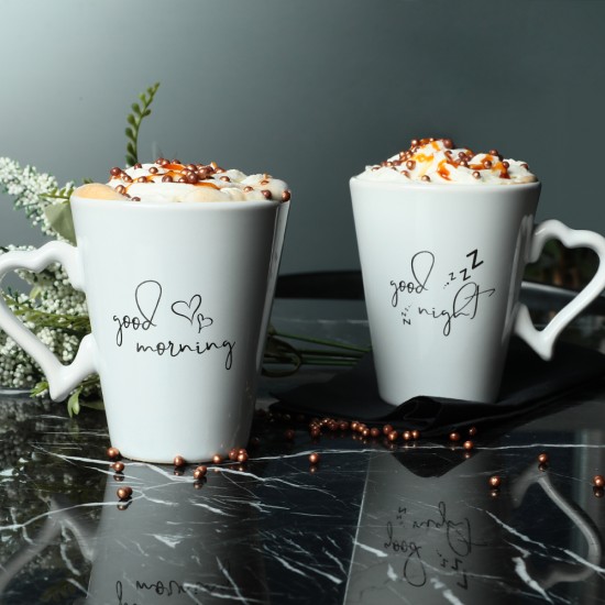 Комплект чаша за кафе 2 броя, Good Morning/ Good Night  ( 275 мл ) 