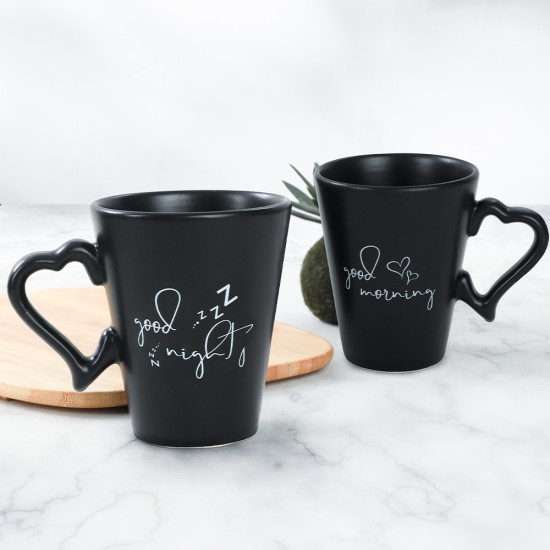 Комплект чаша за кафе с надпис, Goodmorning/ Goodnight ( 275 мл ) 