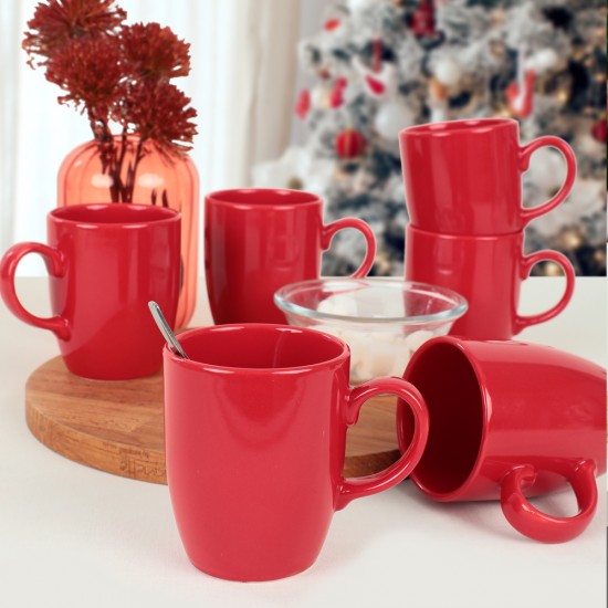 Комплект чаша за кафе 6 броя, Matte Red ( 300 мл ) 