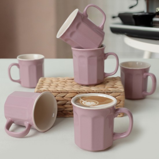 Комплект чаша за кафе 6 броя, Violet/ Cream  ( 270 мл ) 
