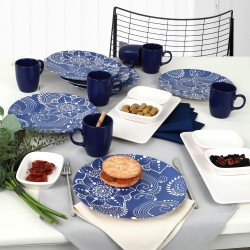Керамичният комплект за закуска Blue Clove за 6 души