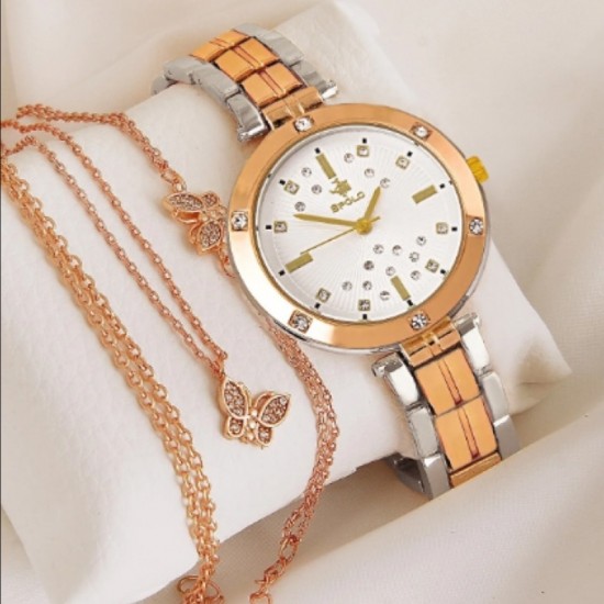 Комплект бижута за жени, часовник, колие, гривна, обеци.