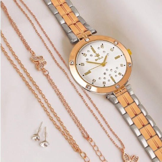 Комплект бижута за жени, часовник, колие, гривна, обеци.