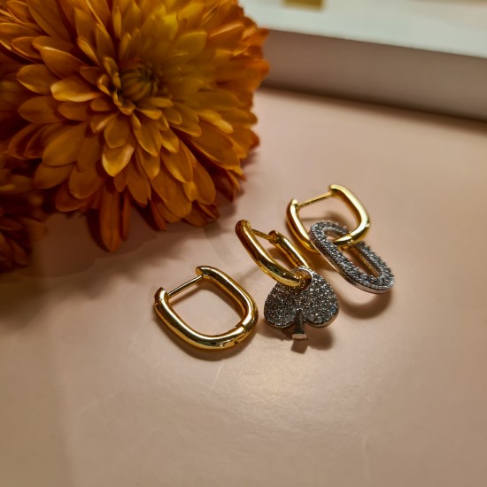  Дамски обеци, Златист, Неръждаема Стомана, 3 броя