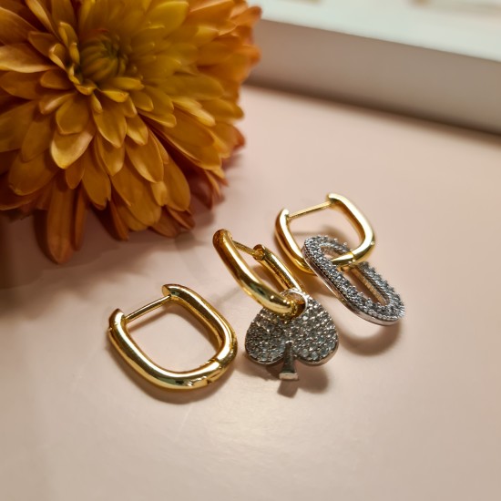  Дамски обеци, Златист, Неръждаема Стомана, 3 броя