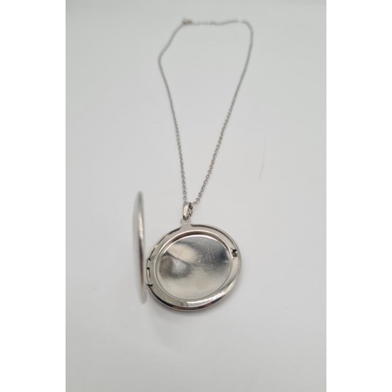 GOLDY- Колие с висулка голямо сърце, отварящо за снимка