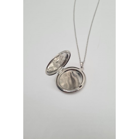 GOLDY- Колие с висулка голямо сърце, отварящо за снимка