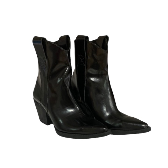 Черни лачени женски ботуши