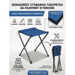 Сгъваема табуретка за къмпинг, Син