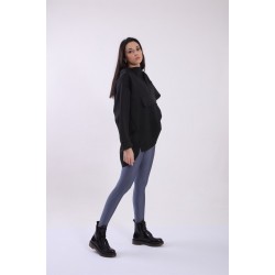 Дамска черна скуба суичър с качулка