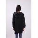 Дамска черна скуба суичър с качулка