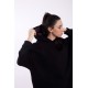 Дамски черен суичър с качулка