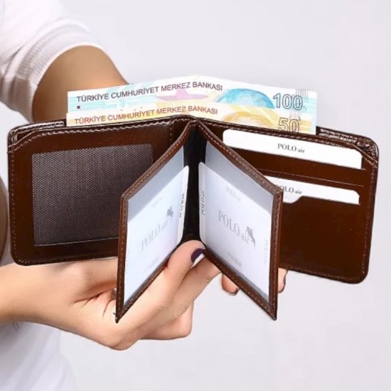 Мъжки подаръчен комплект, портфейл, коланкартхолдър, ZIPPO - Кафяво