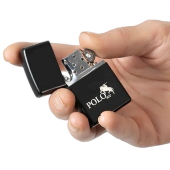 Мъжки подаръчен комплект, портфейл, коланкартхолдър, ZIPPO - Кафяво