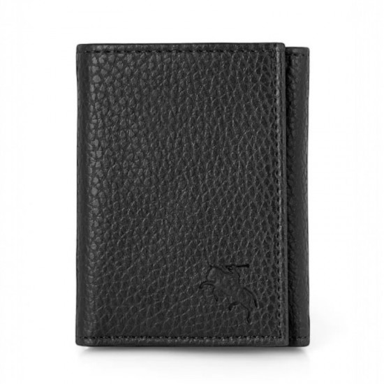 Мъжки комплект, портфейл и плетен колан, Polo Air, черен