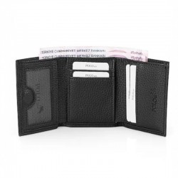 Мъжки комплект, портфейл и плетен колан, Polo Air, черен