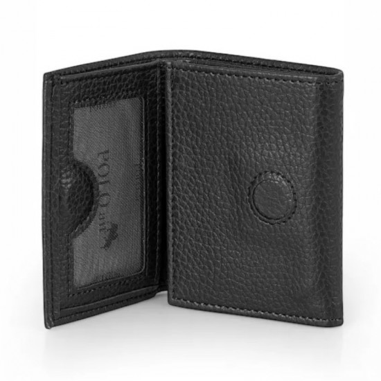 Мъжки комплект, портфейл и плетен колан, Polo Air, черен