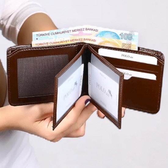 Мъжки подаръчен комплект, запалка Zippo, колан, черен часовник, портфейл, Polo Air, кафяво