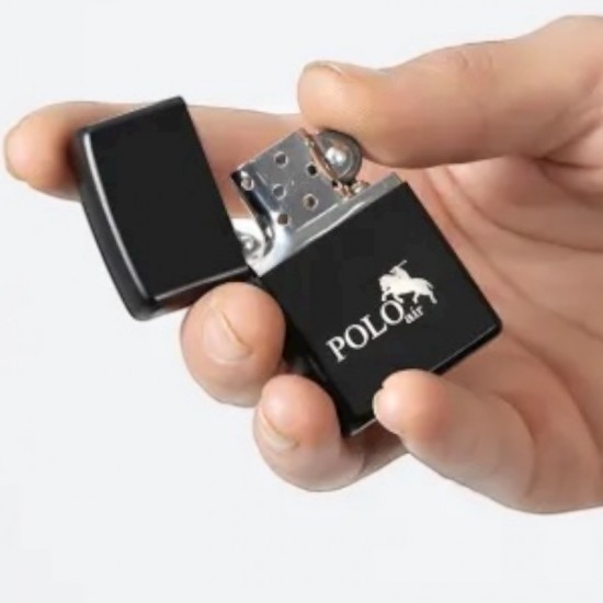 Мъжки подаръчен комплект, запалка Zippo, колан, черен часовник, портфейл, Polo Air, кафяво