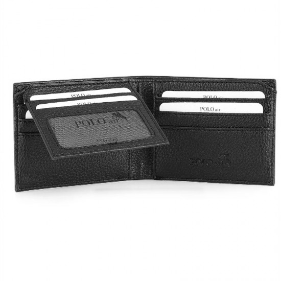 Мъжки комплект, POLO Air, Портфейл, Колан, Черен Часовник, 55 мл Парфюм, сив