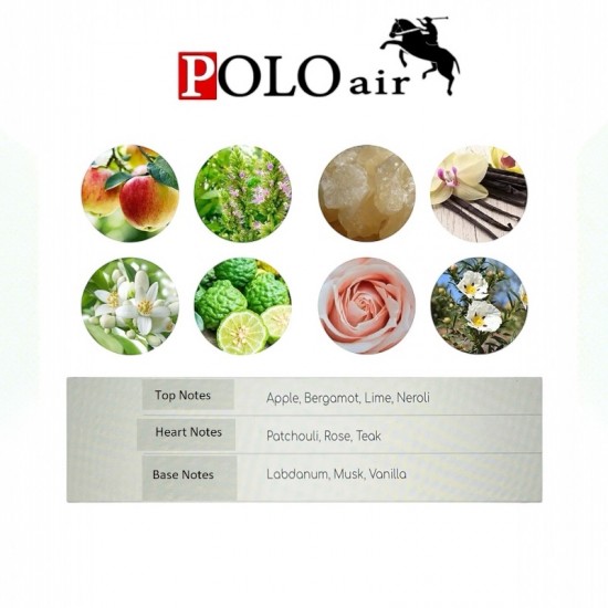 Мъжки комплект, 55 мл Парфюм и часовник, Polo Air, Злато/Черно