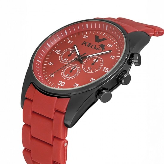 Мъжки комплект, 55 мл Парфюм и часовник, Polo Air, червен