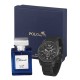 Мъжки комплект, 55 мл Парфюм и часовник, Polo Air, черен