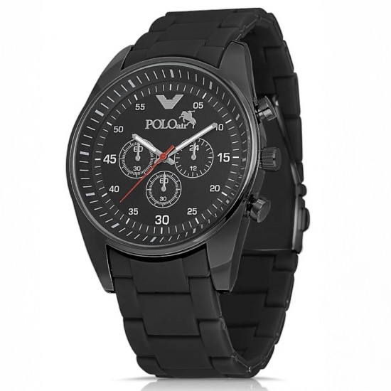 Мъжки комплект, 55 мл Парфюм и часовник, Polo Air, черен