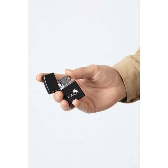 Мъжки подаръчен комплект, запалка Zippo, колан, часовник, портфейл, Polo Air, черен