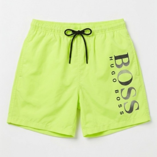 Мъжки бански шорти BOSS, Неоново жълти с лого