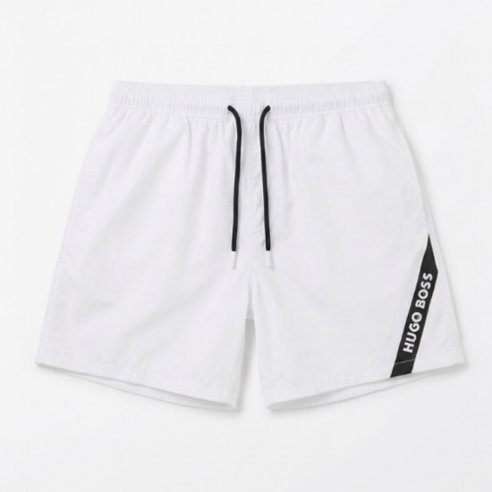 Мъжки бански шорти Hugo Boss, Бели с лого