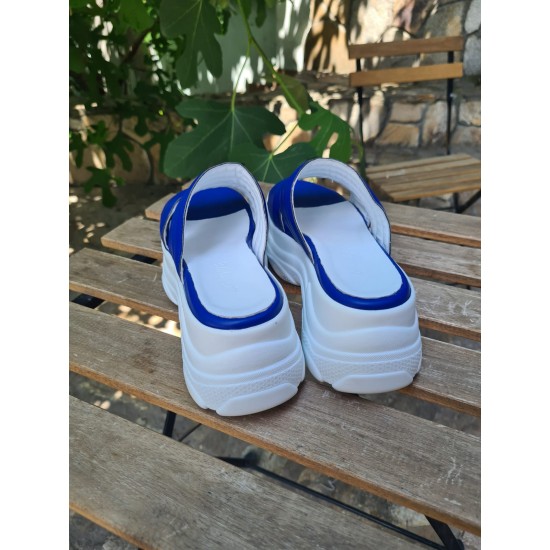  Дамски кожени сандали с висока подметка