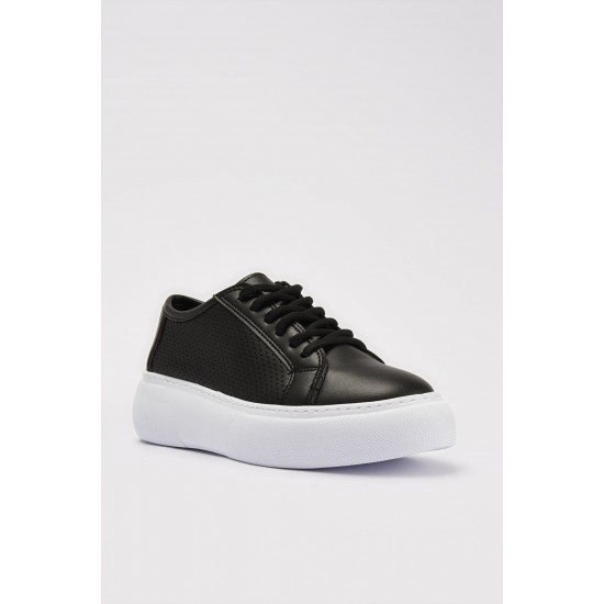 YAYA- Дамски черни кожени обувки 