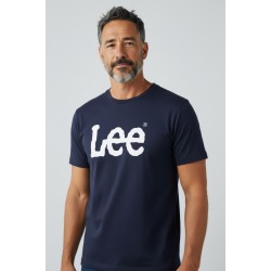 Мъжка тениска Lee, Кръгло деколте, Тъмносиня с голямо лого