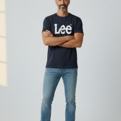 Мъжка тениска Lee, Кръгло деколте, Тъмносиня с голямо лого