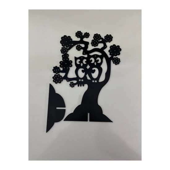 Органайзер за бижута, Черен, Форма Бухал