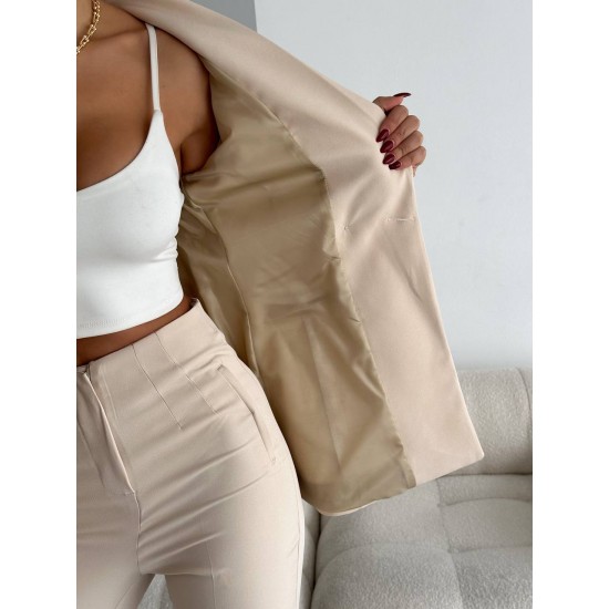 Дамски костюм с панталон и сако, Vitalite, Бежов