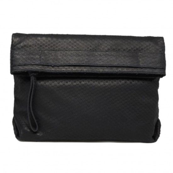 Дамска модерна черна кожена чанта