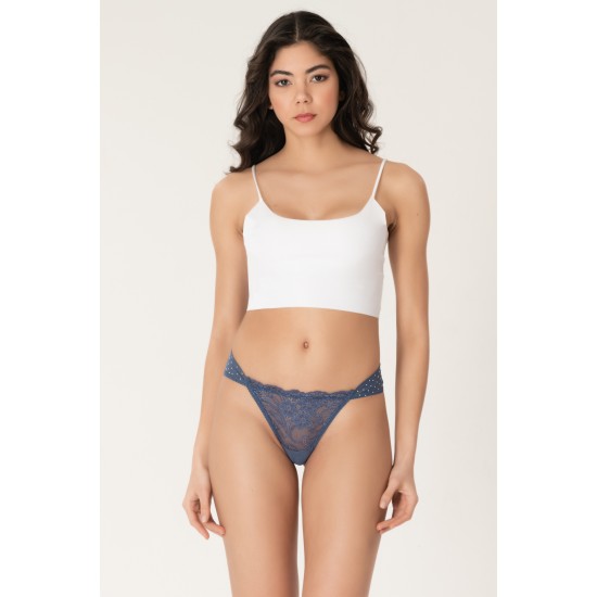 Дамски бикини с перлички/ Тъмно синьо