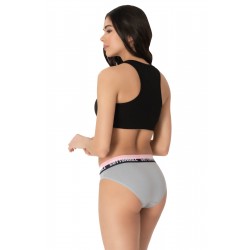 Дамски гащички с интересен надпис- Розово/Сиво